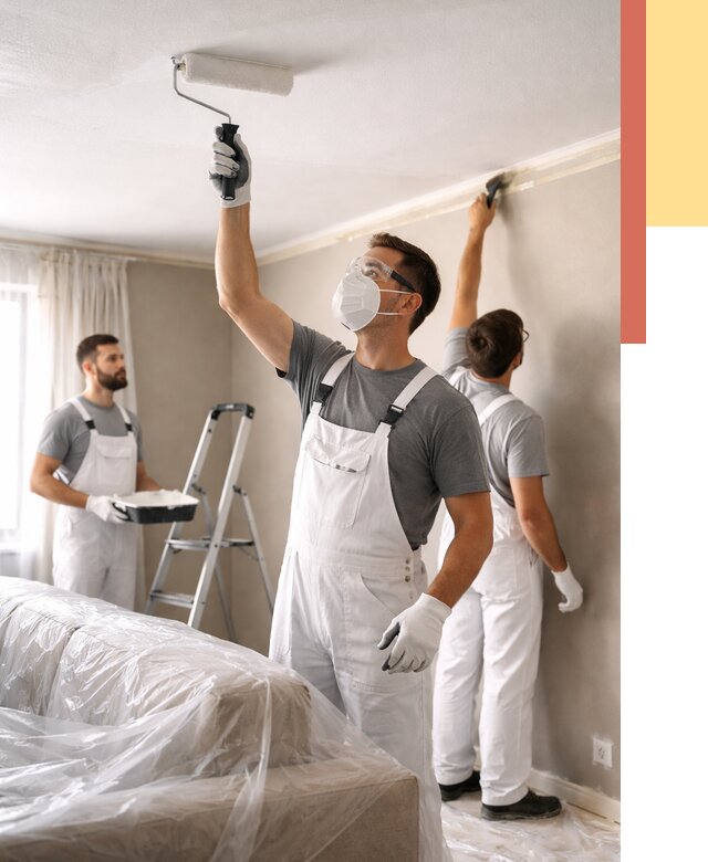 Покраска потолка водоэмельсионной краской в Павловском Посаде от 2236 руб/м² — услуги под ключ | ОТДЕЛОЧНИК-Пвл