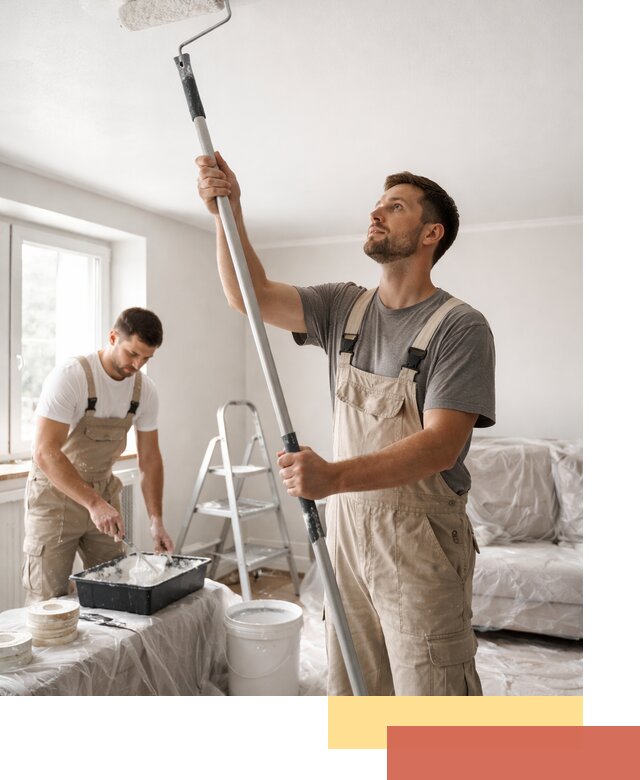 Покраска потолка водоэмульсионной краской в Павловском Посаде