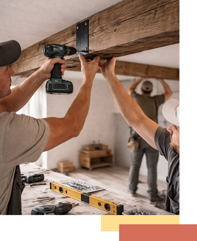 Монтаж декоративных потолочных балок в Павловском Посаде