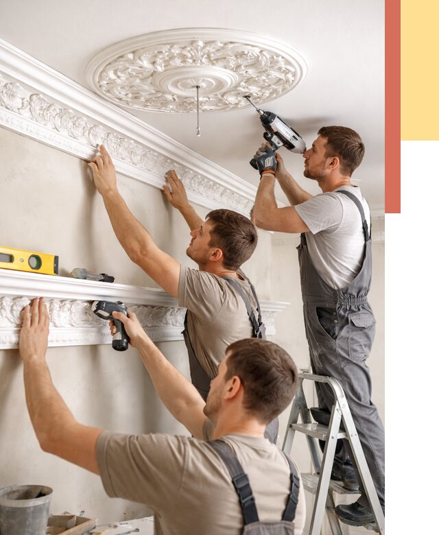 Монтаж лепнины на потолок в Павловском Посаде от 3252 руб. быстро и недорого | ОТДЕЛОЧНИК-Пвл